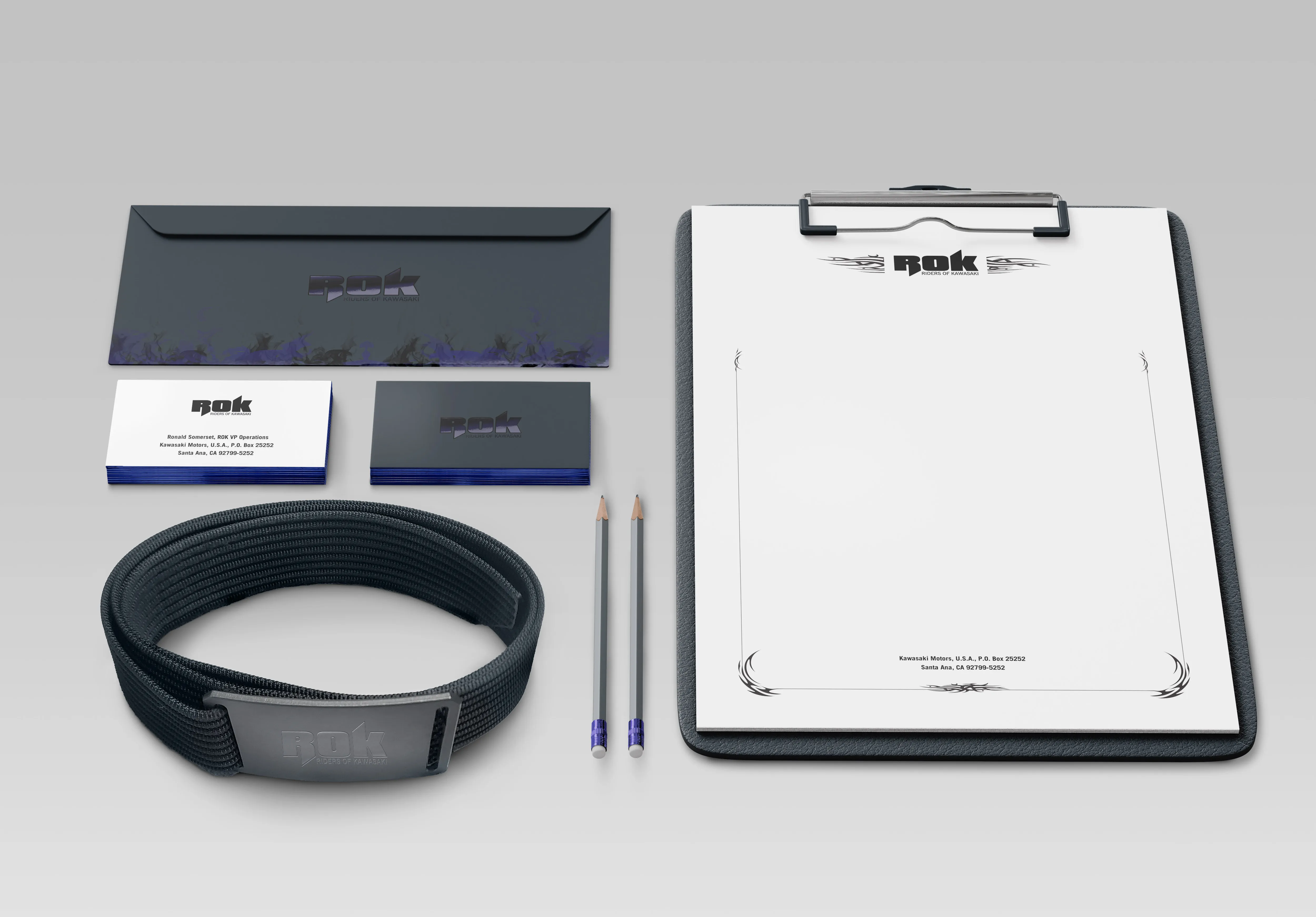 Kawasaki ROK stationery mockup