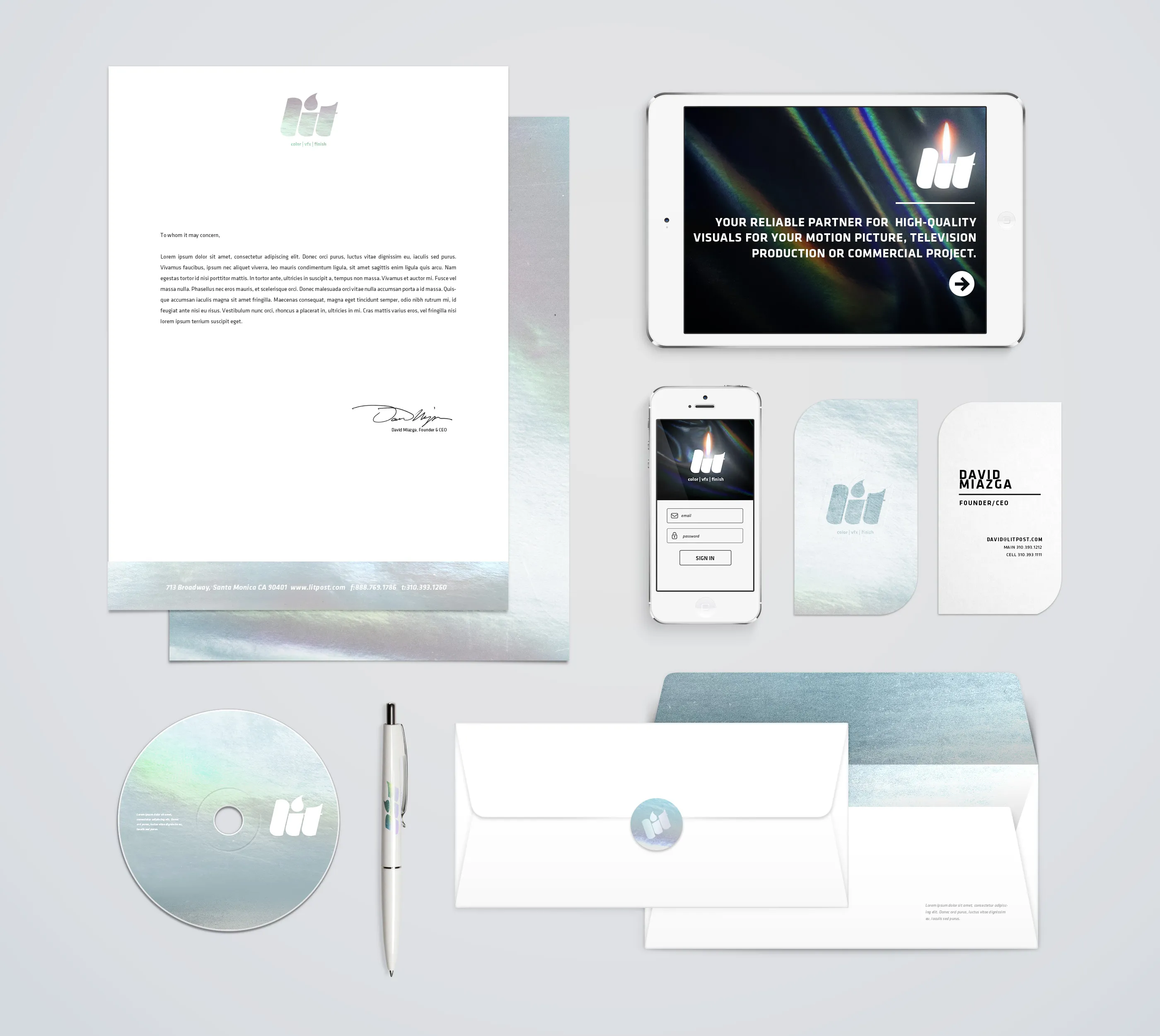 Lit branding identity mockup