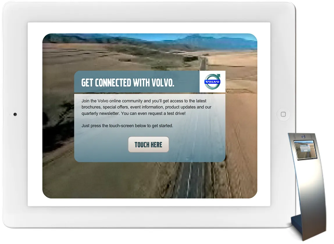 Volvo kiosk iPad mockup